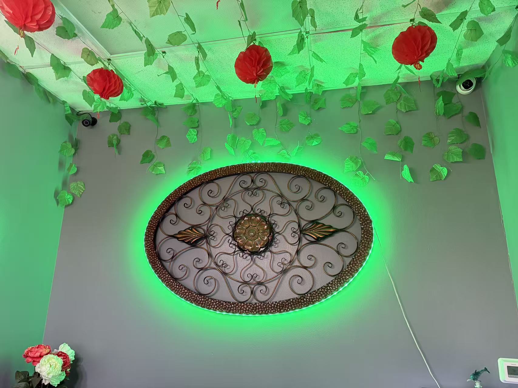 Kamu Foot Spa - Decorative wall and hanging greenery
